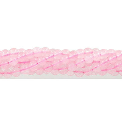 Billes semi-précieuses rondes, 4mm, jade rose pale "candy", grandeur de trou approx. 0.80-1mm, corde de 16 pouces. Vendu en paquet de 1 corde(s). (SKU# SPBD4MM/LPJ)