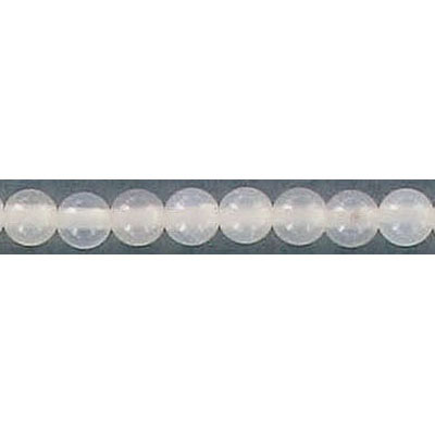 Billes semi-précieuses rondes, 4mm, agate laiteuse, corde de 16 pouces. Vendu en paquet de 1 corde(s). (SKU# SPBD4MM/MAG)