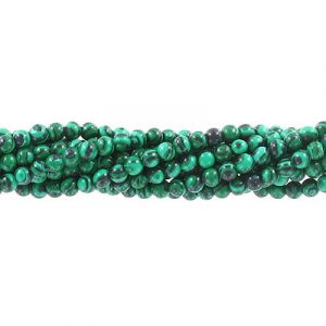 Semi-precious round beads, 4mm, new malachite, synthetic, approx. hole size 0.80-1mm, 16 inch strand. (SKU# SPBD4MM/NMAL). Sold per pack of 1 strand(s).