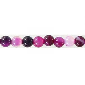 Billes semi-précieuses rondes, 4mm, agate rose, corde de 16 pouces. Vendu en paquet de 1 corde(s). (SKU# SPBD4MM/PKAG)