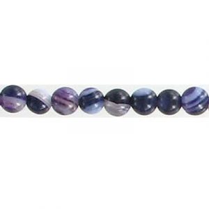 Billes semi-précieuses rondes, 4mm, agate mauve, corde de 16 pouces. Vendu en paquet de 1 corde(s). (SKU# SPBD4MM/PUAG)
