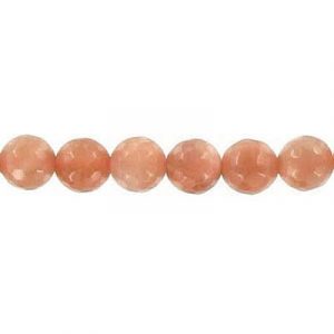 Billes semi-précieuses à facettes, 6mm, sunstone, corde de 16 pouces. Vendu en paquet de 1 corde(s). (SKU# SPBD6MMF/SS)