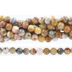 Semi-precious round beads, 6mm crazy lace agate,  approx. hole size 1mm, 16 inch strand. (SKU# SPBD6MM/CLAG). Sold per pack of 1 strand(s).