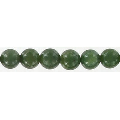 Billes semi-précieuses rondes, 6mm, jade nephrite, corde de 16 pouces. Vendu en paquet de 1 corde(s). (SKU# SPBD6MM/JADE)