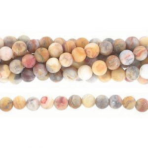 Semi-precious round beads, 6mm, matte crazy lace agate, approx. hole size 1mm, 16 inch strand. (SKU# SPBD6MM/MCLAG). Sold per pack of 1 strand(s).