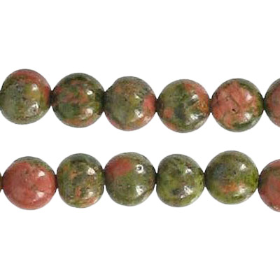 Billes semi-précieuses rondes, corde de 16 pouces, unikite, 6mm. Vendu en paquet de 1 corde(s). (SKU# SPBD6MM/UNIK)