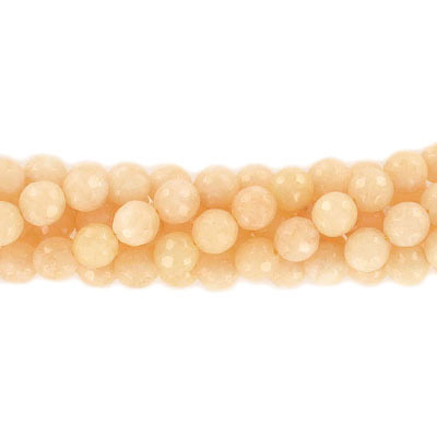 Billes semi-précieuses à facettes, 8mm, jade pêche, corde de 16 pouces. Vendu en paquet de 1 corde(s). (SKU# SPBD8MMF/PCNJ)