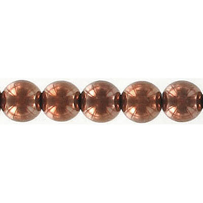 Billes semi-précieuses rondes, 8mm, hématite bronze, grandeur de trou approx. 1-1.20mm, corde de 16 pouces. Vendu en paquet de 1 corde(s). (SKU# SPBD8MM/BHEM)