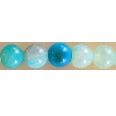 Semi-precious round beads, 8mm, blue ocean agate, 16 inch strand. (SKU# SPBD8MM/BOA). Sold per pack of 1 strand(s).
