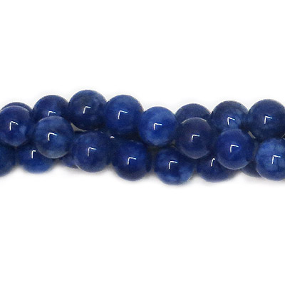 Semi-precious round beads, 8mm, dark blue candy jade, 16 inch strand. (SKU# SPBD8MM/DBJ). Sold per pack of 1 strand(s).
