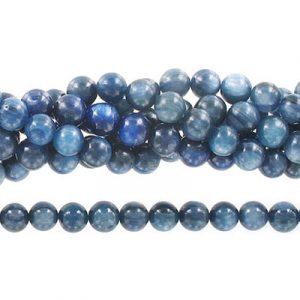 Billes semi-precieuses, 8mm, cyanite, grandeur de trou approx. 1-1.20mm, corde de 16 pouces. Vendu en paquet de 1 corde(s). (SKU# SPBD8MM/KY)