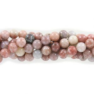 Billes semi-précieuses rondes, 8mm, lepidolite, taille du trou approx. 1-1.20mm, corde de 16 pouces. Vendu en paquet de 1 corde(s). (SKU# SPBD8MM/LEP)