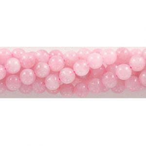 Billes semi-précieuses rondes, 8mm, quartz rose de Madagascar , grandeur de trou approx. 1mm, corde de 16 pouces. Vendu en paquet de 1 corde(s). (SKU# SPBD8MM/MDRQ)
