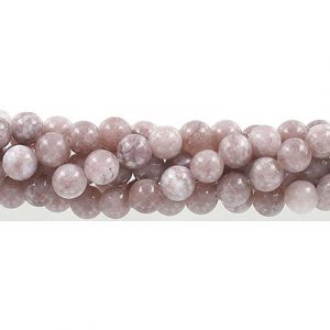 Billes semi-précieuses rondes, 8mm, jade vieux rose "candy", grandeur de trou approx. 1-1.20mm, corde de 16 pouces. Vendu en paquet de 1 corde(s). (SKU# SPBD8MM/ORJ)