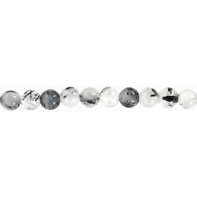 Billes semi-précieuses rondes, 8mm, quartz rutile, corde de 16 pouces. Vendu en paquet de 1 corde(s). (SKU# SPBD8MM/RUTQ)