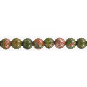 Semi-precious round beads, 16 inch strand, unikite, 8mm. (SKU# SPBD8MM/UNIK). Sold per pack of 1 strand(s).