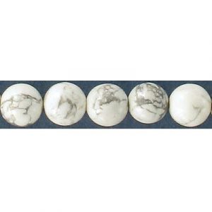 Semi-precious round beads, 8mm, white howlite, 15 inch strand. (SKU# SPBD8MM/WHHOW). Sold per pack of 1 strand(s).