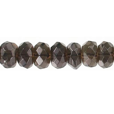Semi-precious faceted beads, 8mm, rondelle, smoky quartz, 16 inch strand. (SKU# SPBD8RF/SMQ). Sold per pack of 1 strand(s).