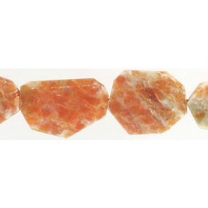 Billes semi-précieuses à facettes, mode libre, plat, Brazilian calcite orange, corde de 16 pouces. Vendu en paquet de 1 corde(s). (SKU# SPBDFFF/BOC)