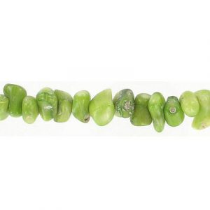 Semi-precious beads, mini-teeth drops, green coral, 16 inch strand. (SKU# SPBDMT/GRC). Sold per pack of 1 strand(s).