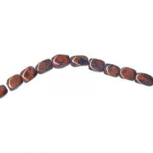 Semi-precious faceted beads, nuggets, mahagony obsidian, 16 inch strand. (SKU# SPBDNUGF/MHO). Sold per pack of 1 strand(s).