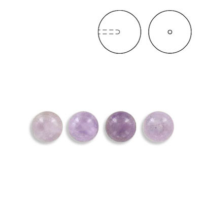Billes semi-précieuses rondes, 5mm, demi perce, améthyste, grandeur de trou approx. 0.90mm. Vendu en paquet de 12. (SKU# SPHD5MM/AMET)