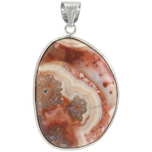 Semi-precious pendant, crazy lace agate. (SKU# SPP626/CLA). Sold individually.