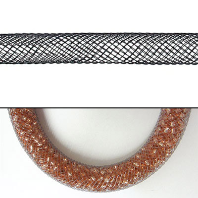 LIQUIDATION! Round net tubing, 8mm, black, 25 meters per pack. (SKU# TTNET8MM/BLK). Sold per pack of 1