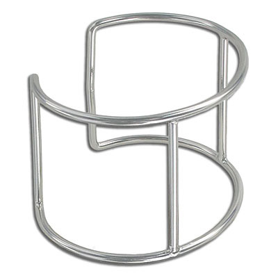Bracelet frame, 45mm height, 68mm width, 2.5mm wire, rhodium imitation. (SKU# BR506/WH). Sold individually.