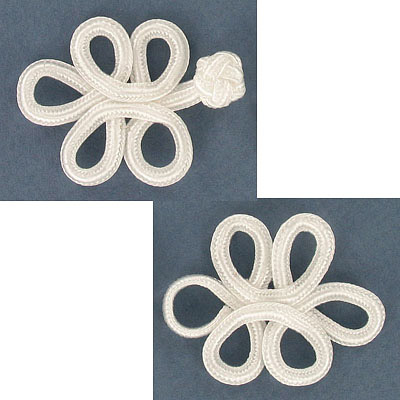 Fermeture en tissu (le brandebourg), blanc, nylon. Vendu separement. (SKU# BUF2499/WHT) – Image 2