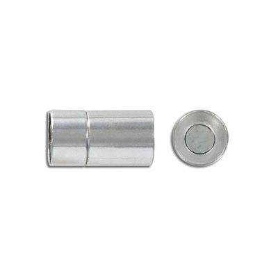 Fermoir magnétique, 20x11mm, diamètre intérieur 10mm, plaqué nickel. Vendu en paquet de 5. (SKU# CL030M/WH)