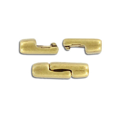 Magnetic clasp, 22x14mm, inside diameter 10x2.5mm, antique brass. (SKU# CL135M/OXBR). Sold individually. - Image 2