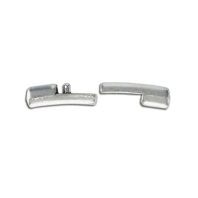Flat magnetic clasp, 27x9mm, inside diameter 5x2mm, zamak (zink alloy), antique silver. (SKU# CL62M/OXWH). Sold per pack of 5 - Image 2