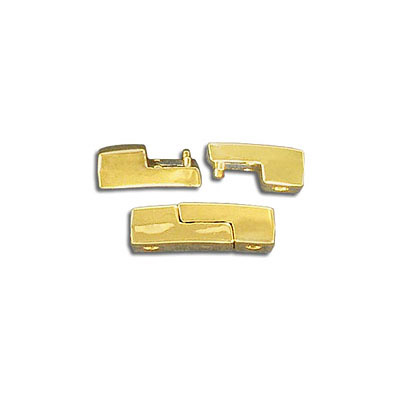 Flat magnetic clasp, 16.7x7mm, inside diameter 5x2mm, zamak (zink alloy), gold plate. (SKU# CL63M/GL). Sold per pack of 5 - Image 2