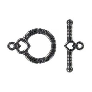 Fermoir cabillot de fantaisie (cercle 18x13mm) plaqué couleur nickel noir, sans nickel. Vendu en paquet de 100. (SKU# CLT04/BN)