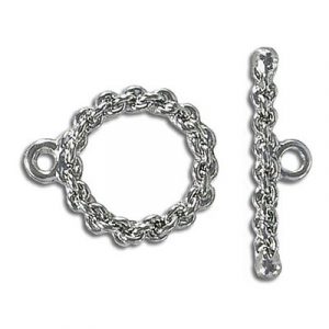 Toggle clasp, rhodium imitation, lead/cad safe. (SKU# CLT3441/WH). Sold per pack of 25