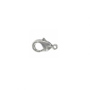 Lobster clasp, 10x6mm, brass core, rhodium imitation, nickel free. (SKU# CLZ23BXS/WH). Sold per pack of 50
