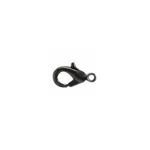 Lobster clasp, black nickel plate, lead free. (SKU# CLZ23XS/BN). Sold per pack of 100