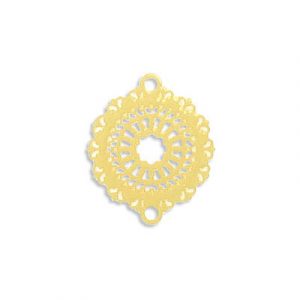 Connector, 23x18mm, filigree flower, brass core, gold electroplated. (SKU# CN1045/GL). Sold per pack of 25