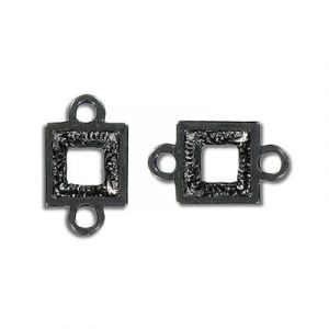Connecteur en étain, 8mm, plaqué couleur rhodium noir sans plomb. Vendu en paquet de 12. (SKU# CN2493/8/BN)