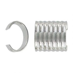 Connecteur à sertir, imitation rhodium. Vendu en paquet de 100. (SKU# CN295L/WH)