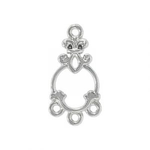 Connector, 3-row, silver plate. (SKU# CN49/SPL). Sold per pack of 100