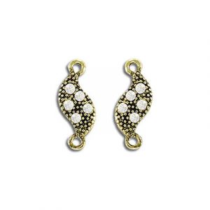 Connector, crystal, antique brass. (SKU# CN8758/101/OXB). Sold per pack of 12