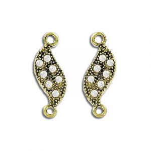 Connector, crystal, antique brass. (SKU# CN8759/101/OXB). Sold per pack of 12