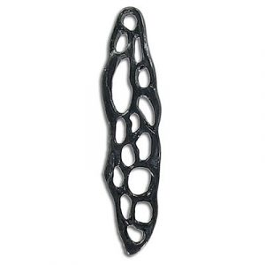 Connector, rhodium imitation, black, lead/cad safe. (SKU# CNM251/BN). Sold per pack of 25