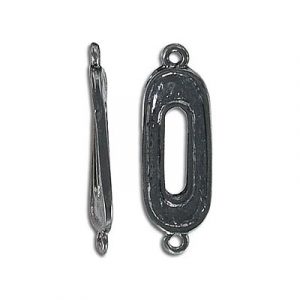 Connector, rhodium imitation, black, lead/cad safe. (SKU# CNM303/BN). Sold per pack of 25