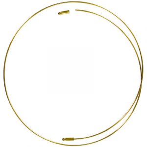 Necklace choker wire with 2 screw-off ends gold plate. (SKU# CW252E7/GL). Sold per pack of 12