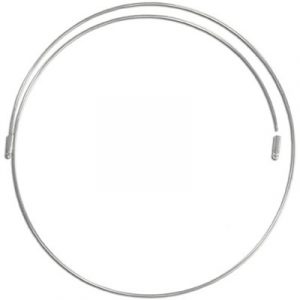 Necklace choker wire with 2 screw-off ends silver plate. (SKU# CW252E7/SPL). Sold per pack of 12