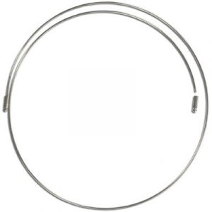 Necklace choker wire with 2 screw-off ends white. (SKU# CW252E7/WH). Sold per pack of 12