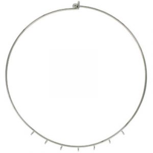 Necklace choker wire with 7 loops, hook and ball ends nickel plate. (SKU# CW252/7R/WH). Sold per pack of 12